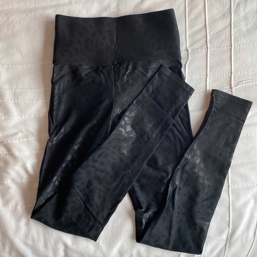 Carbon38 High Rise Leggings Black Leopard Print Size XS